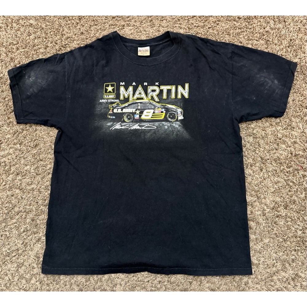 Vintage Y2K NASCAR Mark Martin #8 US Army Salute the Troops T-Shirt Men's Sz XL